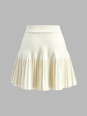 Elegant Umbrella-Shape Knit Skirt