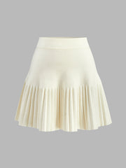 Elegant Umbrella-Shape Knit Skirt