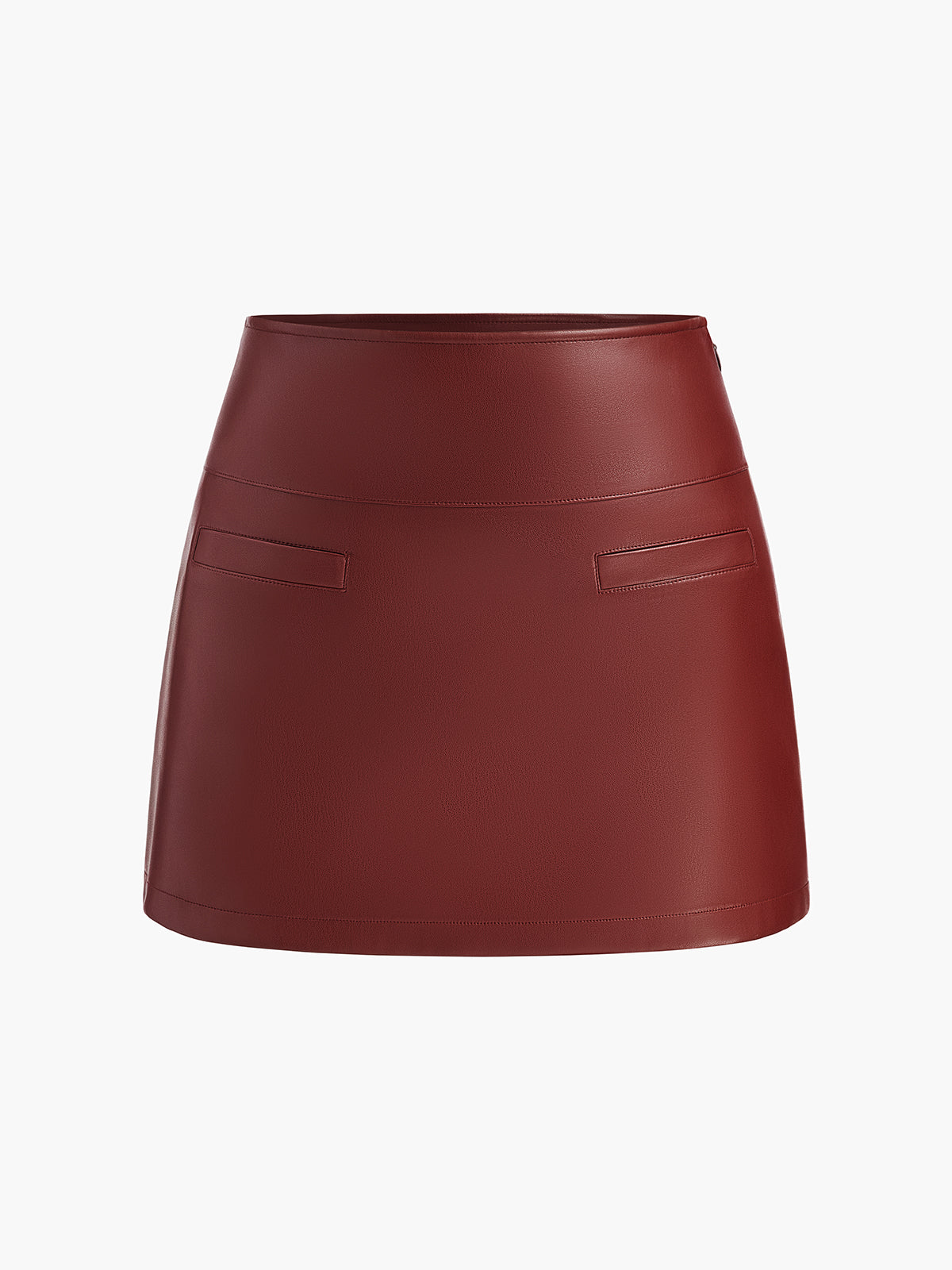 A-Line Faux Leather Mini Skirt
