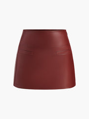 A-Line Faux Leather Mini Skirt