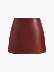 A-Line Faux Leather Mini Skirt