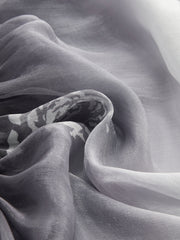 Semi-Sheer Gradient Floral Off-Shoulder Chiffon Top