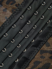 Semi-Sheer Leopard Printed Corset
