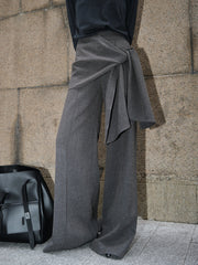 Utility Mid-Waist Knotted Design Pants