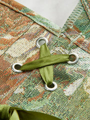 Floral Front Button Corset