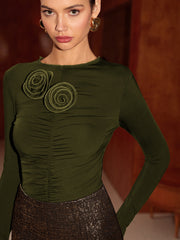 Romantic Crew Neck Blouse