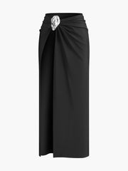 Metal Accent Twist Sarong Skirt