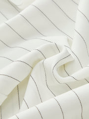 Pinstriped Contrast Trim Wide-Leg Pants