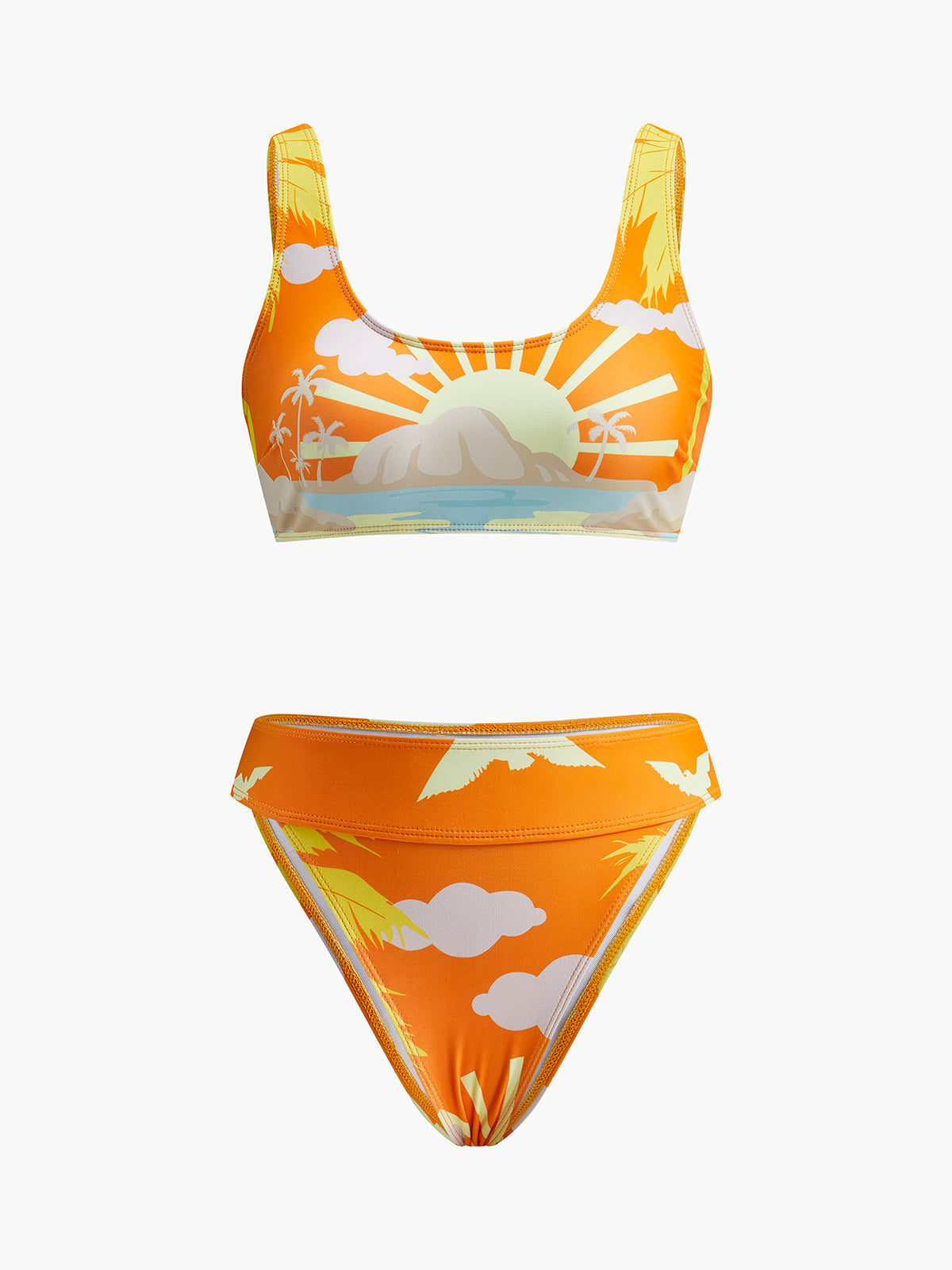 Tropical Print Bikini Set