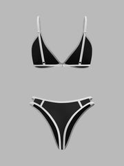 Contrast Trim Bikini Set