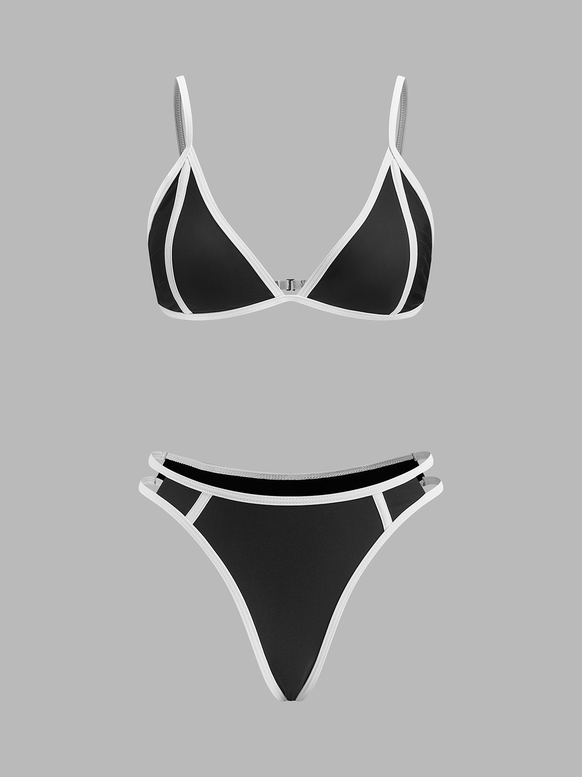 Contrast Trim Bikini Set