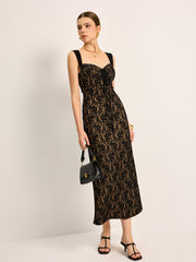 Lace Tie-Front Sleeveless Dress