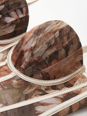 Semi-Sheer Floral Print Sweetheart Corset