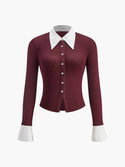 2 in 1 Contrast Binding Button Shirt