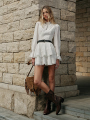 Lace-Trimmed Tiered Skirt