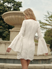 Semi-Sheer Bohemian Lace-Up Dress