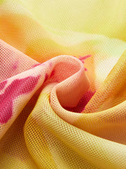 Mesh Floral Print Cover-Up Skirt