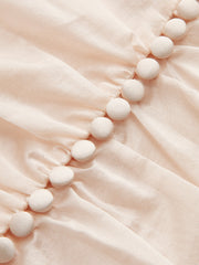 Semi-Sheer Chiffon V-Neck Ruched Blouse