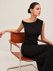 Asymmetrical Shoulder Dress