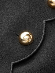 Scalloped Hem Side Button Skort