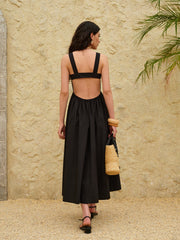 Backless Strappy A-Line Dress