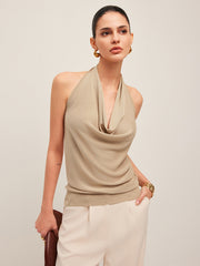 Cowl Neck Halter Top