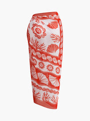 Chiffon Print Cover-Up Skirt