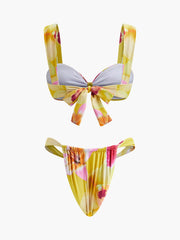 Jersey Floral Print Bikini Set