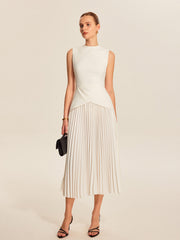 Sleeveless Pleated Dress