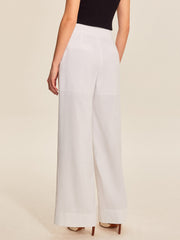 Mid-Waist Wide-Leg Pants With Pockets