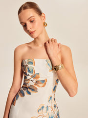 Floral Print Strapless Dress