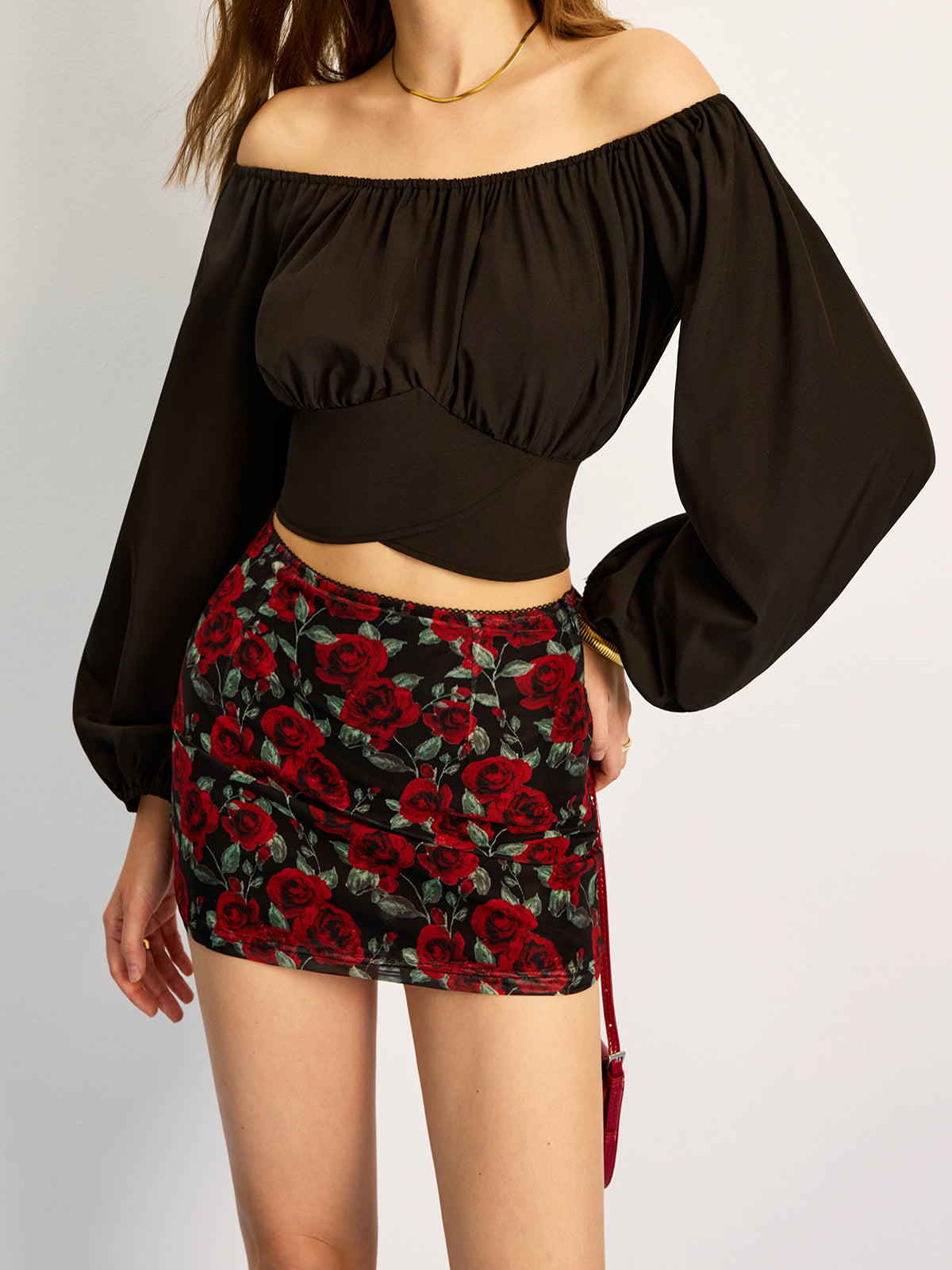 Off-Shoulder Tie Back Blouse