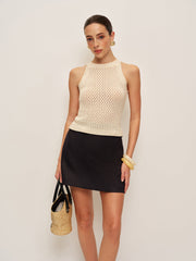 Hollow Sleeveless Knit Top