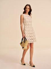Lace Back-Tie Sleeveless Dress