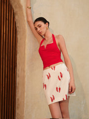 Spicy Chili Print Skirt