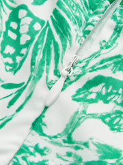 Contrast Binding Tie-Strap Floral Dress