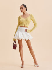 Bubble Hem Mid-Waist Skirt