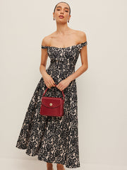 Off-Shoulder Floral Print Dress