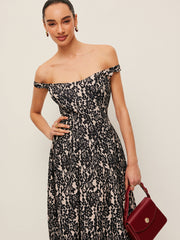 Off-Shoulder Floral Print Dress