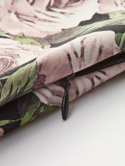 Floral Lace-Trim Tie-Back Dress