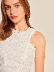 Eyelet Lace Crop Top Skirt Set