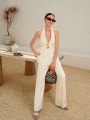 Halter Neck Buttoned Vest