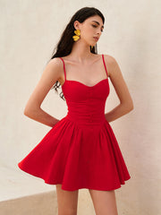 Lace-Up Back Cami Dress