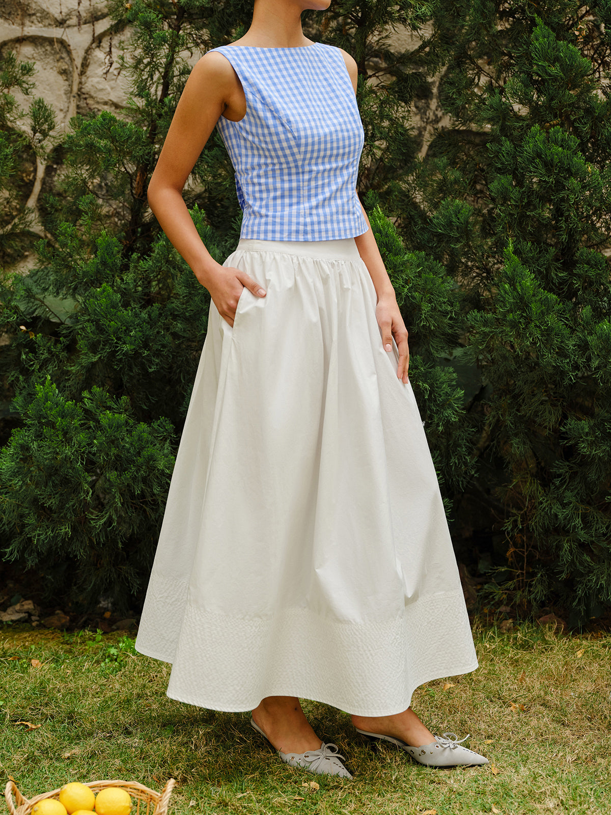 High-Waist Flared Skirt