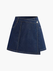 Denim Pocket Detail Shorts Set
