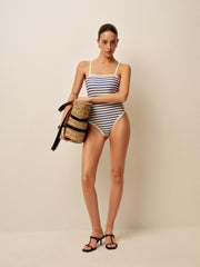 Striped Spaghetti Strap One-Piece Swimsuit