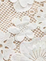 Strapless 3D Floral Lace Dress