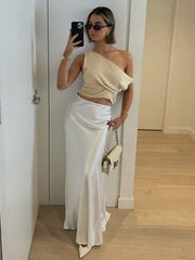 Solid Asymmetrical Neck Sweater Vest