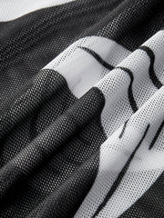 Sheer Printed Mesh Beach Cover-Up Skirt