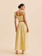 Ruffled Crop Top Skirt Set